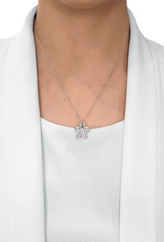 Luminous 0.47ct Diamond Bloom Necklace in 18K White Gold (2-in-1 Design)