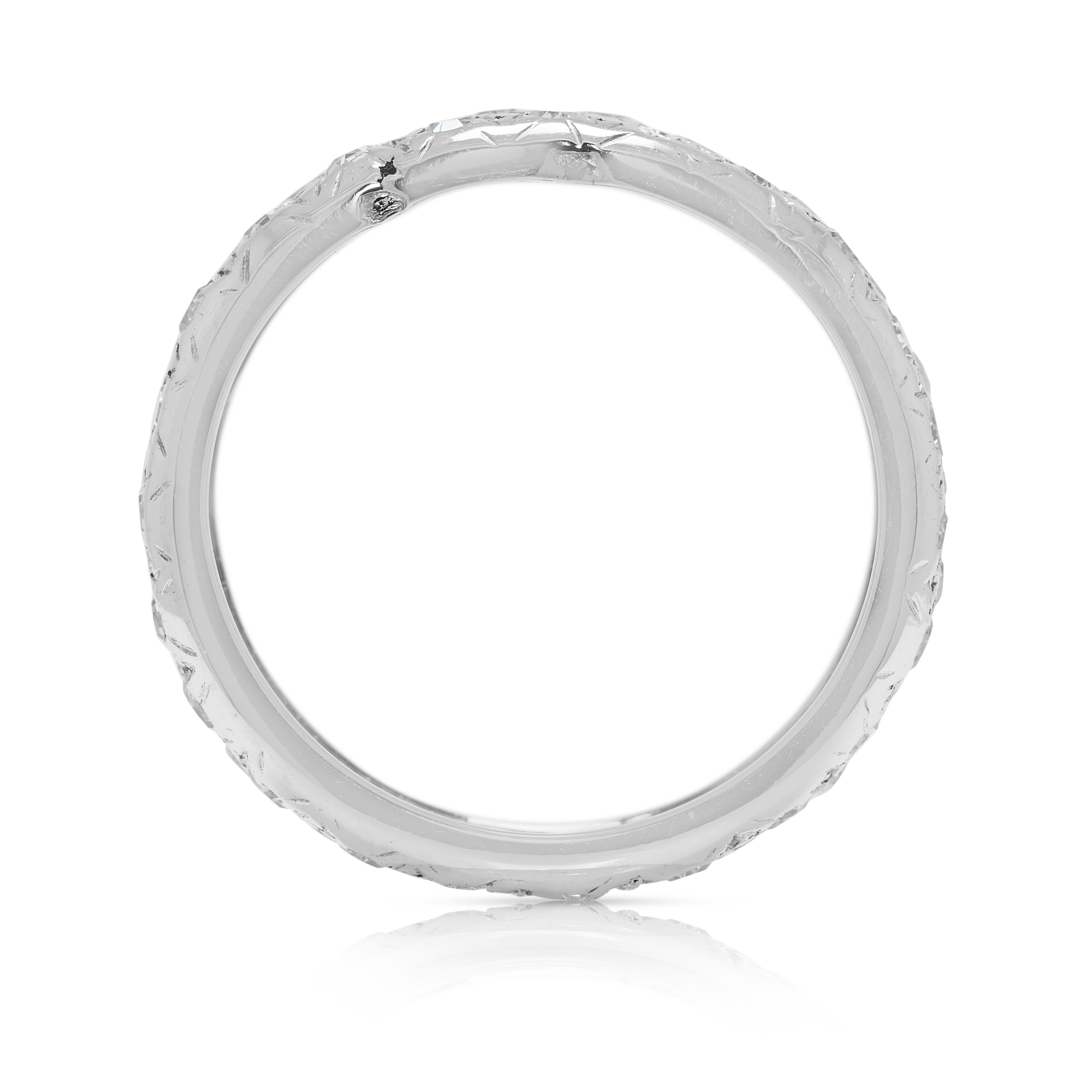 Luminous 0,48ct Old Cut Diamant Ring in 18K Weißgold im Zustand „Hervorragend“ im Angebot in רמת גן, IL