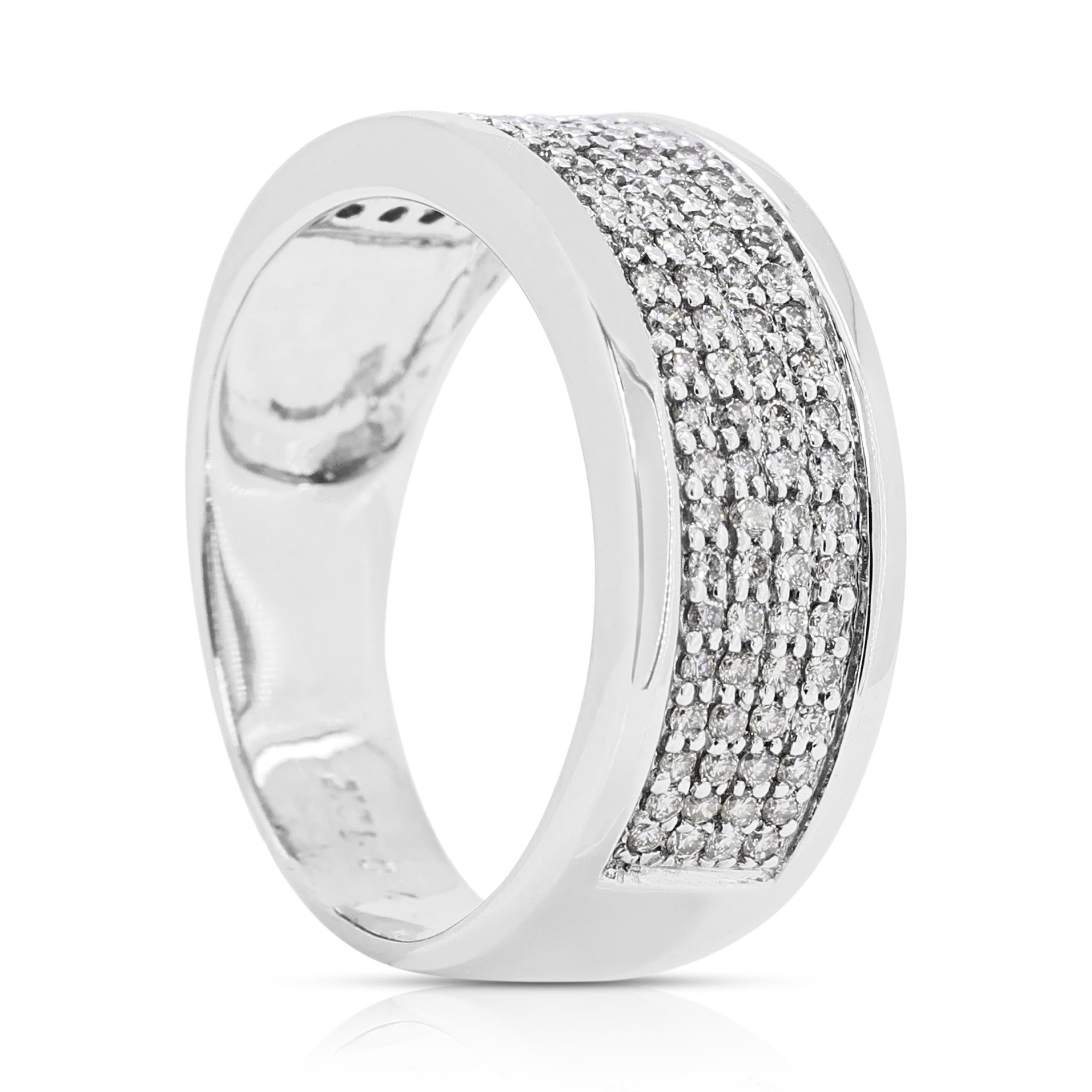 Luminous 0,5ct Runde Brillanten Ring in 18K Weißgold Damen im Angebot