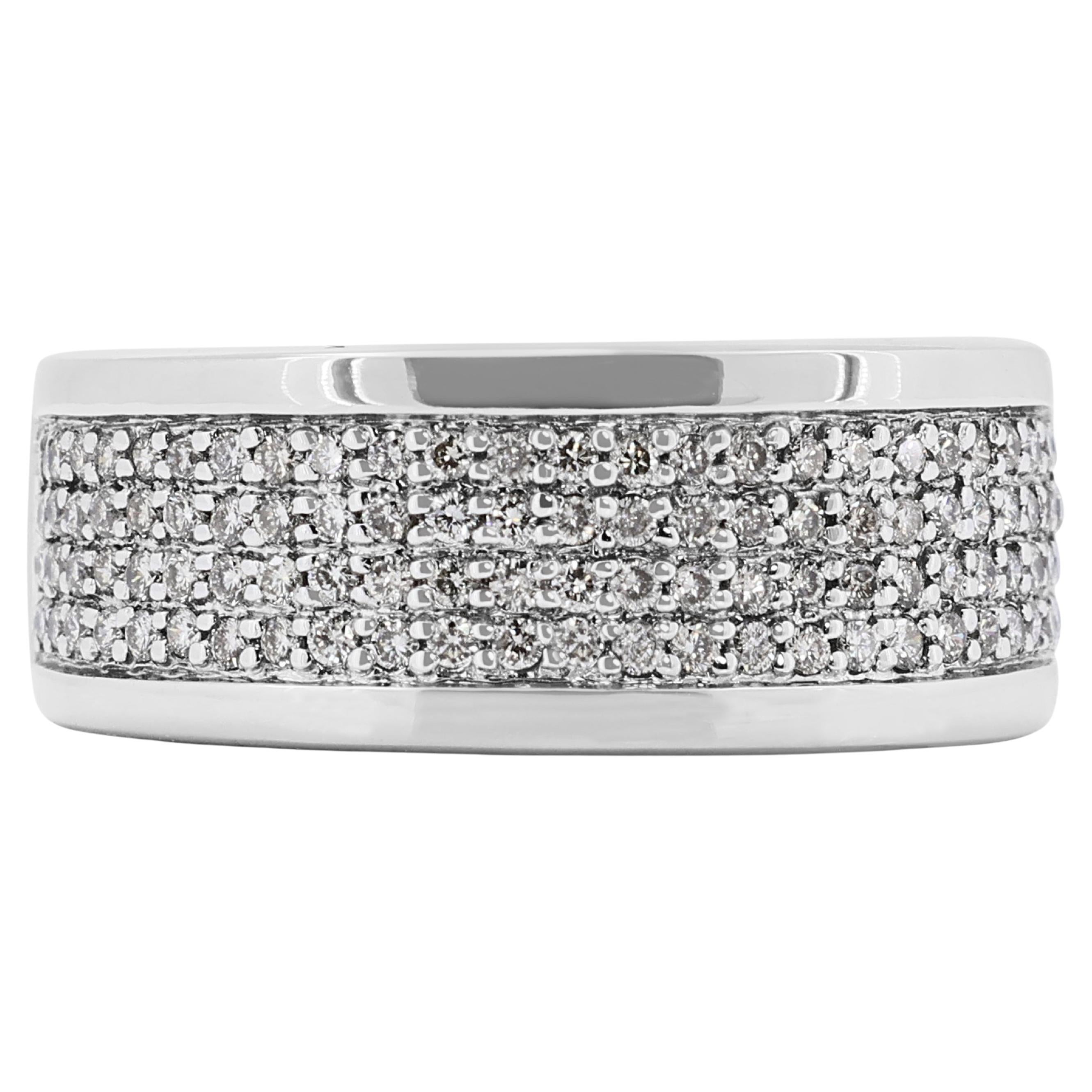Luminous 0.5ct Round Brilliant Diamonds Ring in 18K White Gold