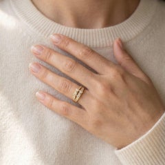 Luminous 0.64ct Natural Diamond Bow Motif Ring in 18K Yellow Gold