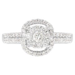 Luminous 0.77ct Round Brilliant Diamond Cluster Ring in 18K White Gold