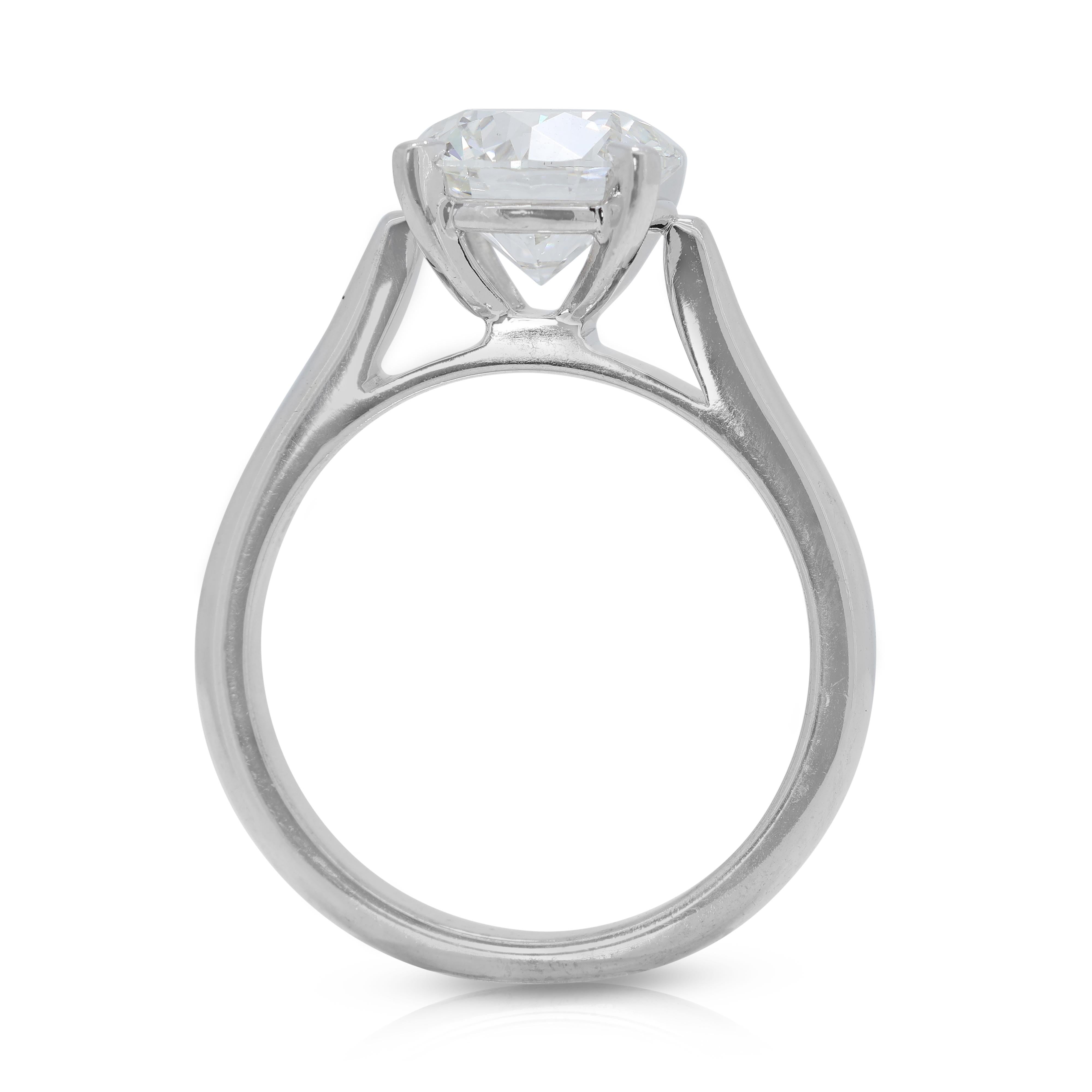 Lumineuse bague solitaire en or blanc 18 carats et diamants de 1 carat et 72 points certifiés GIA en vente 1