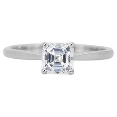 Luminous 1.00ct Diamond Solitaire Ring in 18k White Gold - GIA Certified