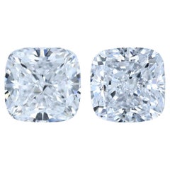 Luminous 1.00ct Double Excellent Ideal Cut Pair of Cushion Diamonds - GIA