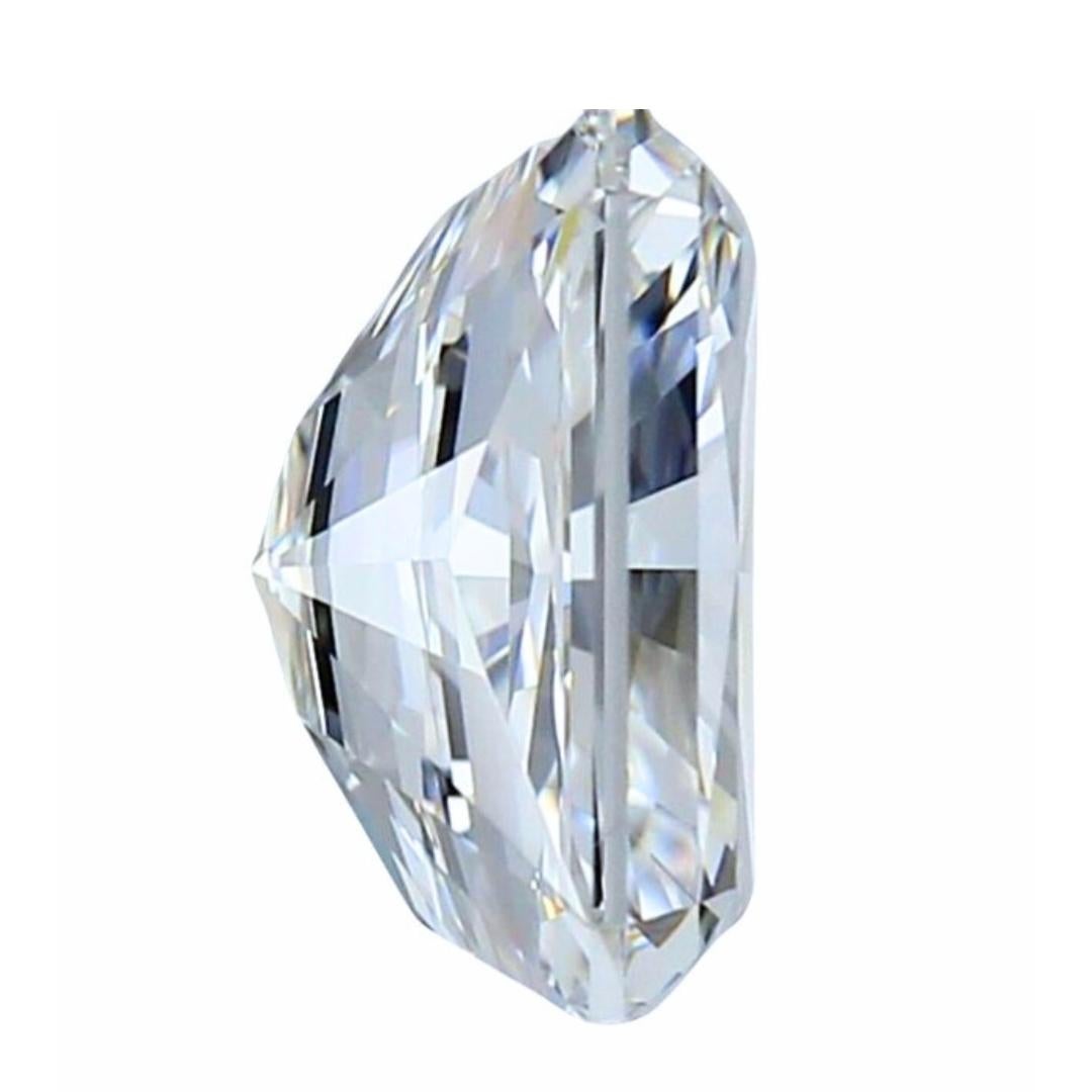 Taglio radiant Luminoso diamante rettangolare doppio eccellente con taglio ideale da 1,01 ct. in vendita