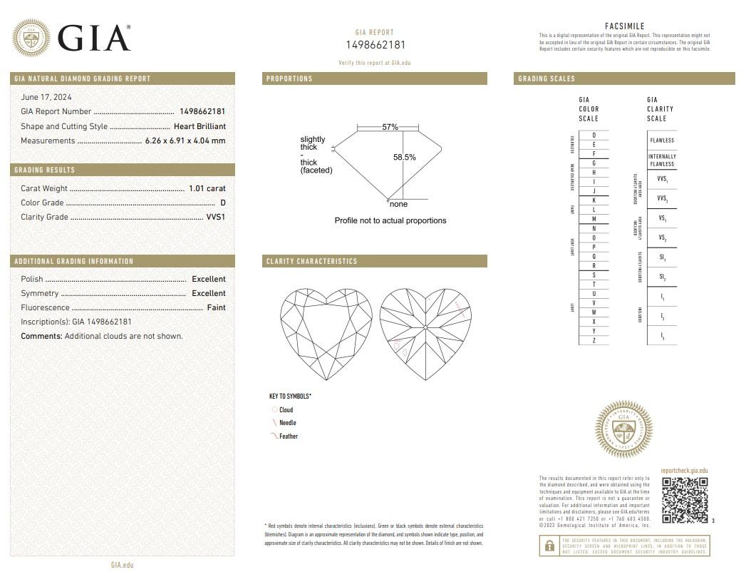 Luminous 1.01ct Double Excellent Ideal Cut Diamonds Halo Ring in 18k Yellow Gold - GIA Certified

Cet éblouissant diamant en forme de cœur de 1,01 carat offre un design romantique et intemporel, parfait pour une pièce de déclaration unique. Certifié