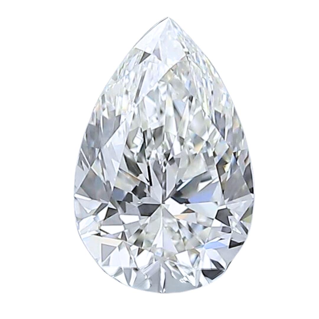 Luminous 1.01ct Ideal Cut Pear Shaped Diamond - GIA Certified For Sale 2