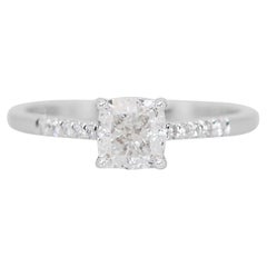 Luminous 1.07ct Diamonds Pave Ring in 14k White Gold - GIA Certified