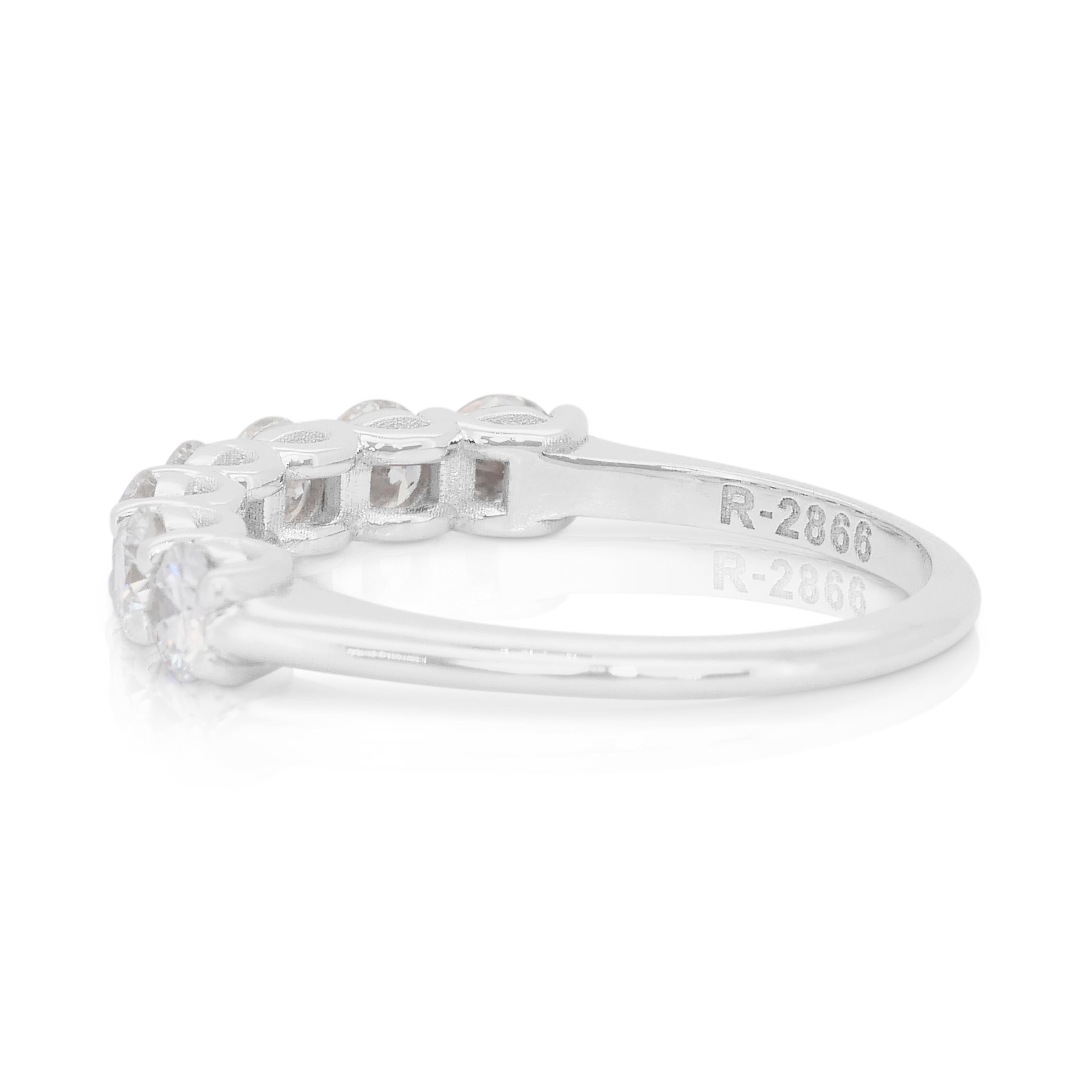 Anello Luminoso con 1,18ct di diamanti naturali in oro bianco 18k - Certificato IGI In condizioni Nuovo in vendita a רמת גן, IL
