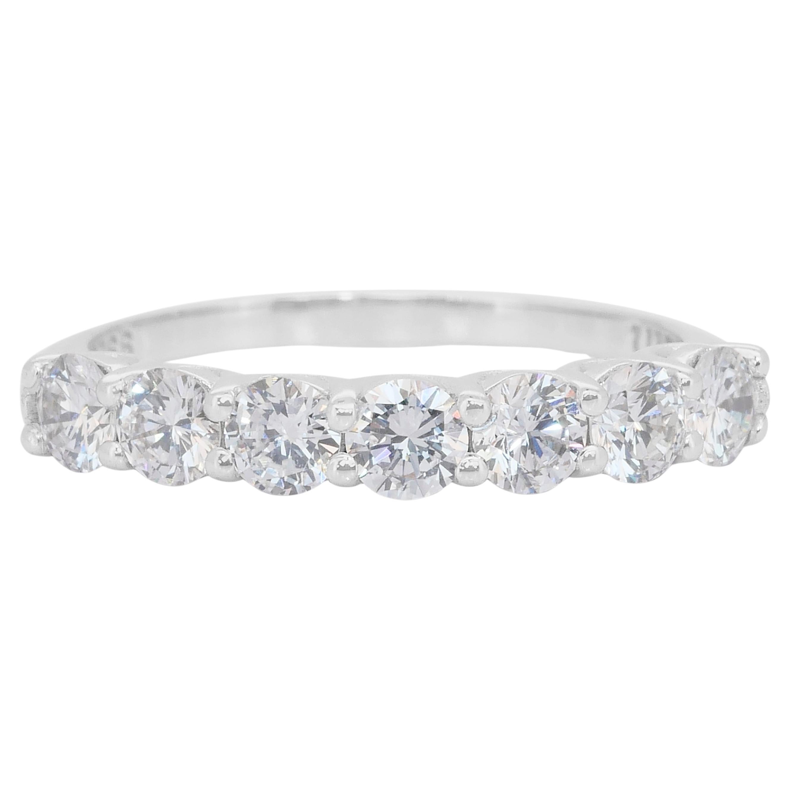 Luminous 1.18ct Natural Diamonds Ring en or blanc 18k - IGI Certified