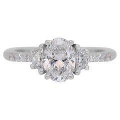 Luminous 1.35ct Diamonds Pave Ring in 18k White Gold - IGI Certified
