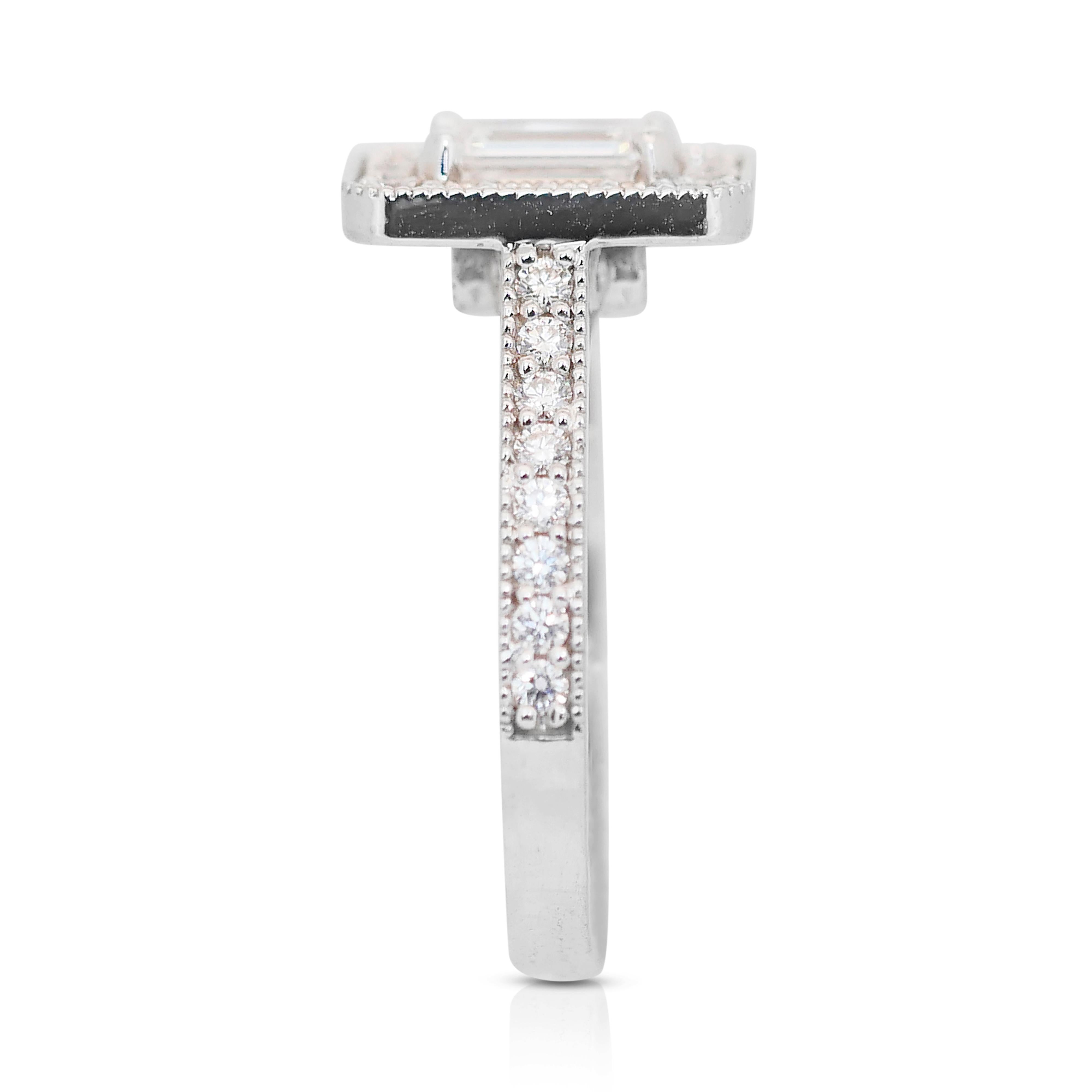 Luminous 1.35ct Double Excellent Ideal Cut Diamonds Halo Ring in 18k White Gold 3