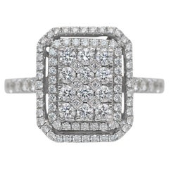 Luminous 1.39ct Diamonds Cluster Ring in 18k White Gold - IGI Certified