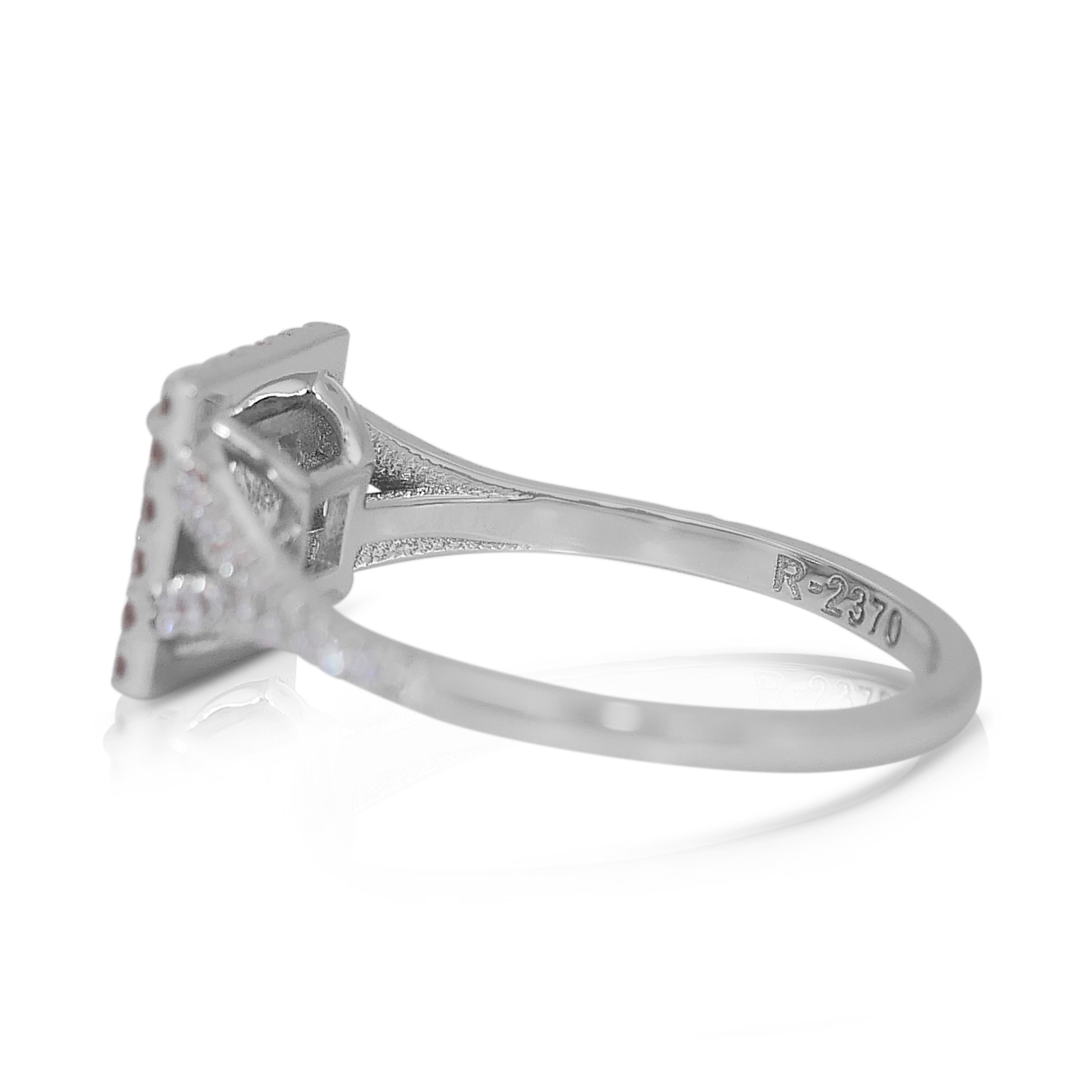 Luminous 1.41ct Diamonds Halo Ring in 18k White Gold - IGI Certified 1