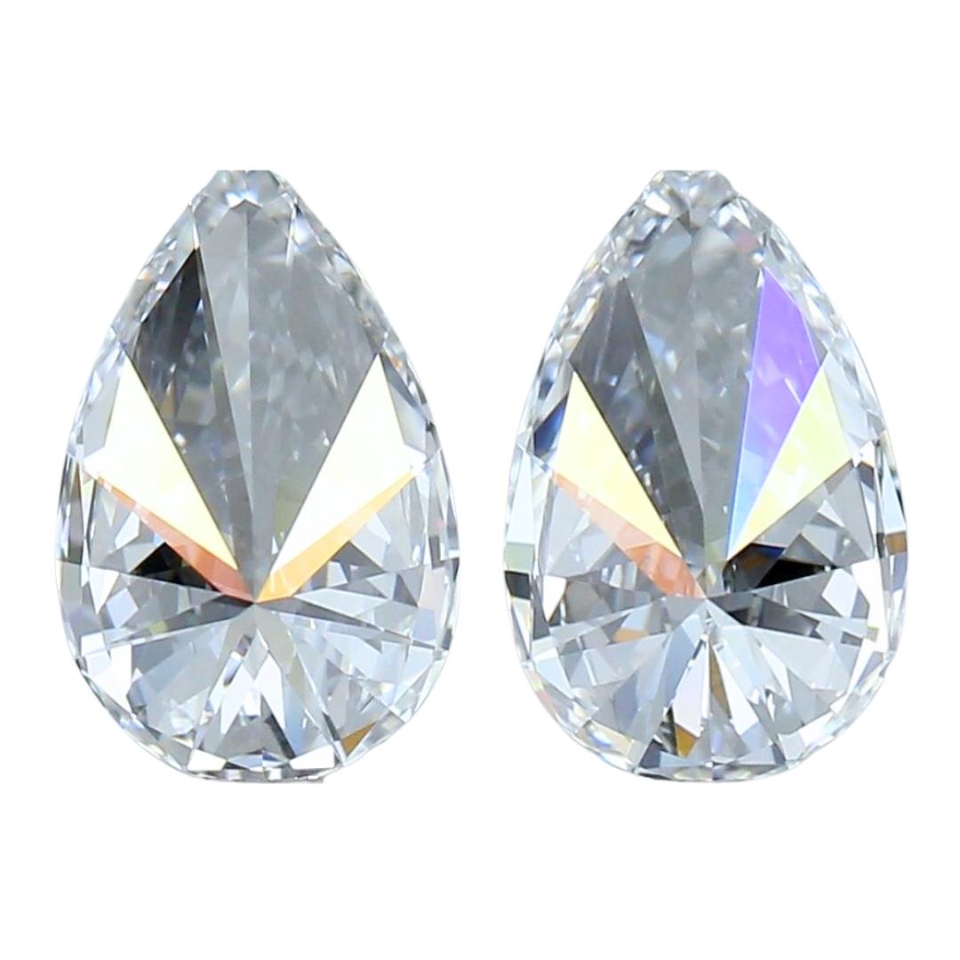 Lumineuse paire de diamants de taille idéale 1,41 carat, certifiée GIA en vente 1
