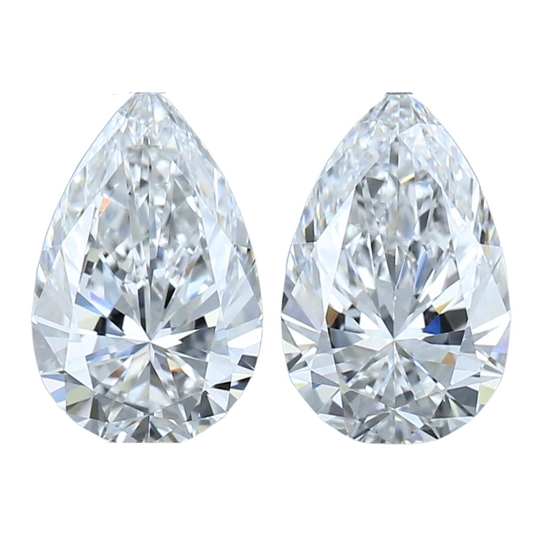 Lumineuse paire de diamants de taille idéale 1,41 carat, certifiée GIA en vente 3