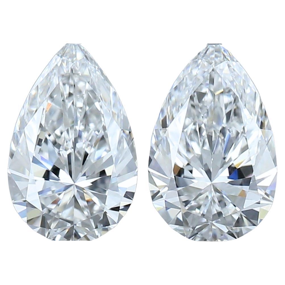 Lumineuse paire de diamants de taille idéale 1,41 carat, certifiée GIA en vente
