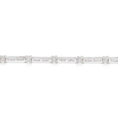 Luminoso bracciale A Link con diamanti naturali da 1,42 carati in oro bianco 18 carati