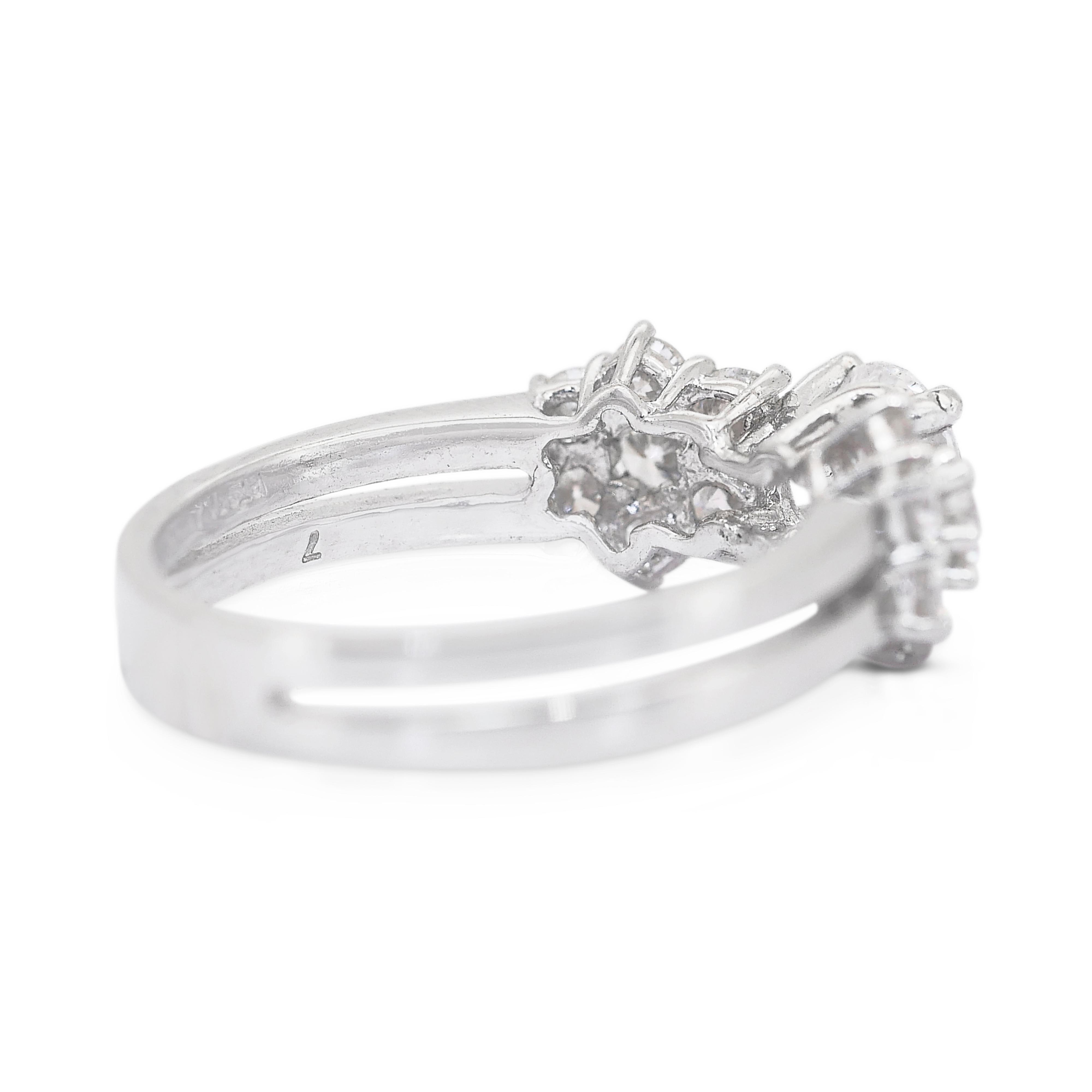 Anello Luminoso con 1,57 carati di diamanti in platino - Certificato GIA In condizioni Nuovo in vendita a רמת גן, IL
