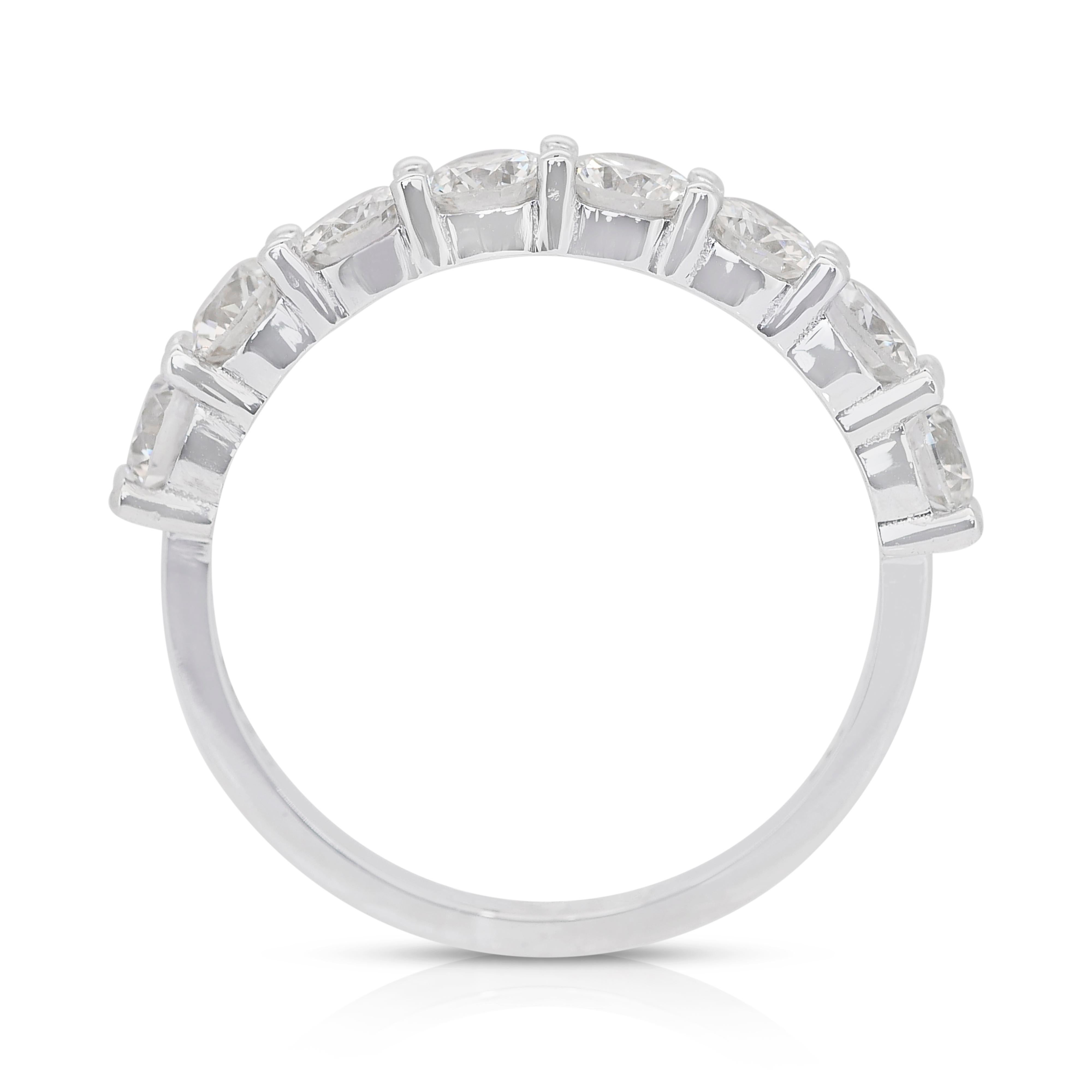 Anello Luminoso con diamanti da 1,58 carati e mezza eternità in oro bianco 18 carati - Certificato IGI 3