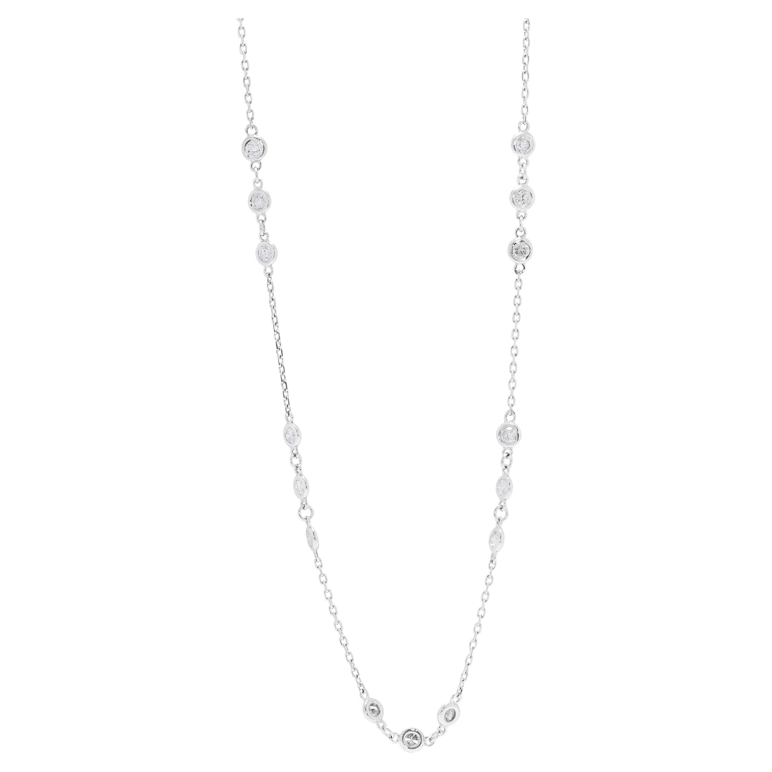 Luminous 1.5ct Natural Diamond Necklace in 14K White Gold For Sale