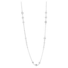 Luminous 1.5ct Natural Diamond Necklace in 14K White Gold