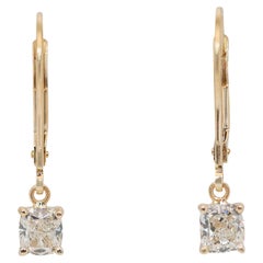 Orecchini pendenti con diamanti Luminous da 1,60 carati in oro giallo 18 carati - certificati IGI