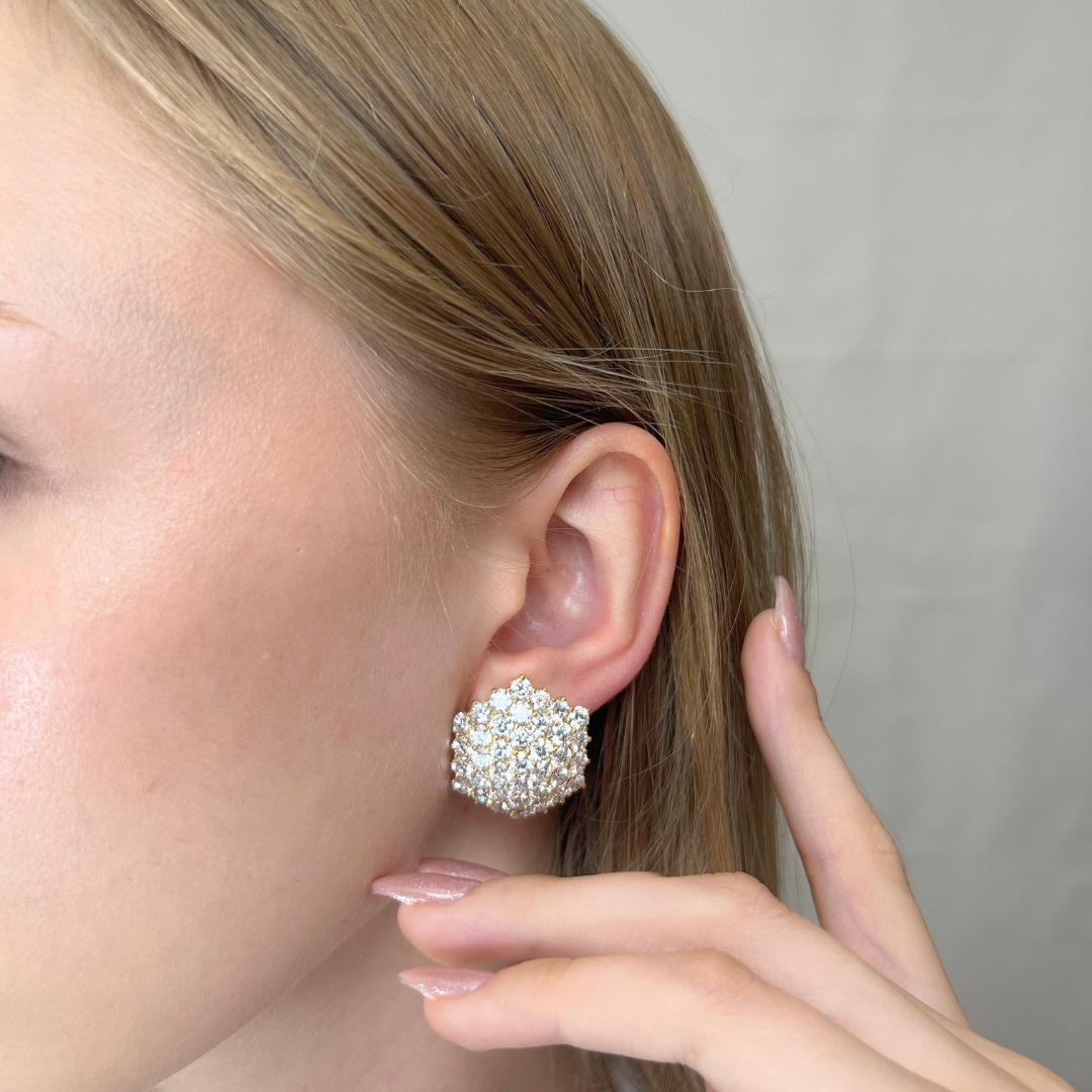 Orecchini con diamanti Luminous da 16,73 carati in oro giallo 14k - certificati IGI in vendita 5