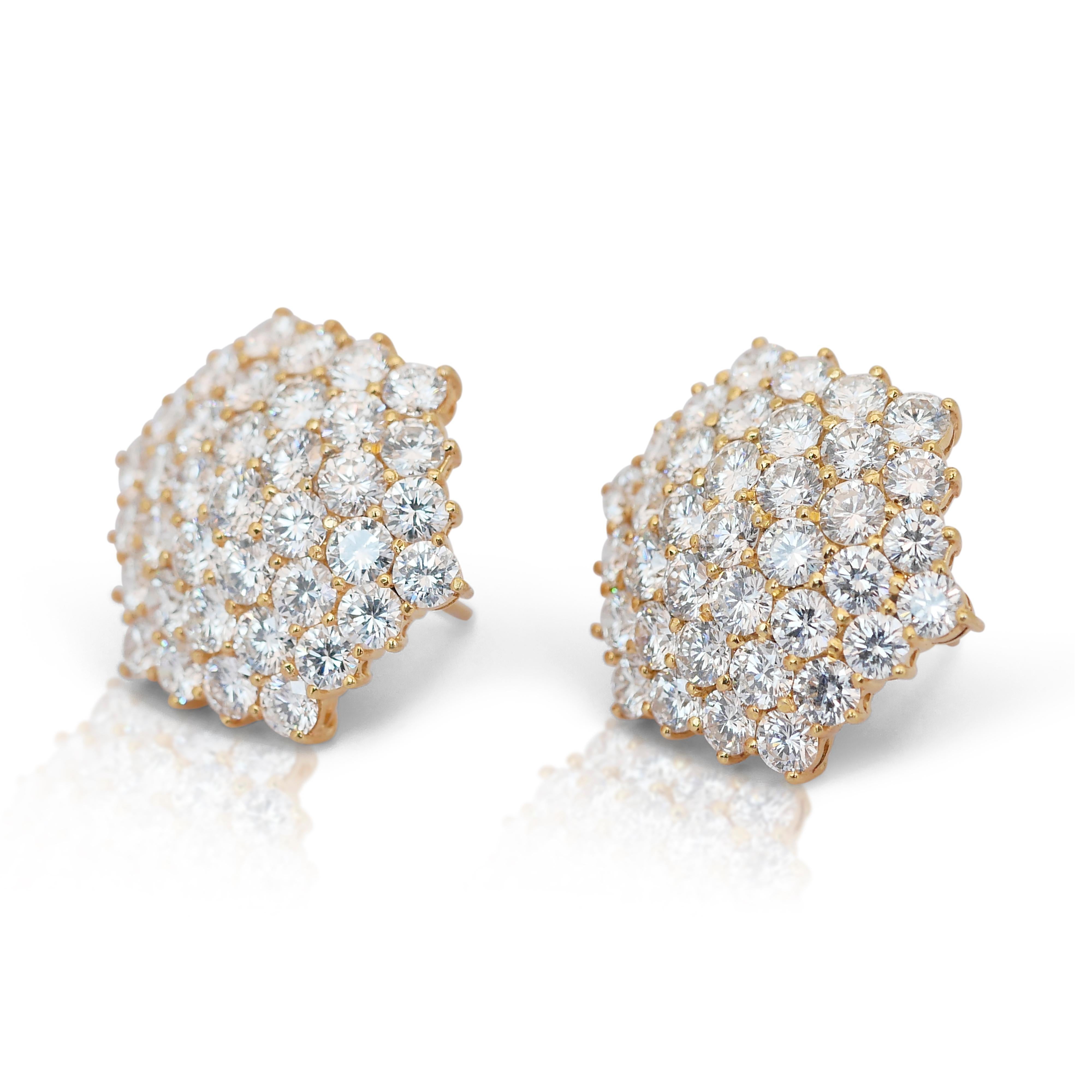 Orecchini con diamanti Luminous da 16,73 carati in oro giallo 14k - certificati IGI In condizioni Nuovo in vendita a רמת גן, IL