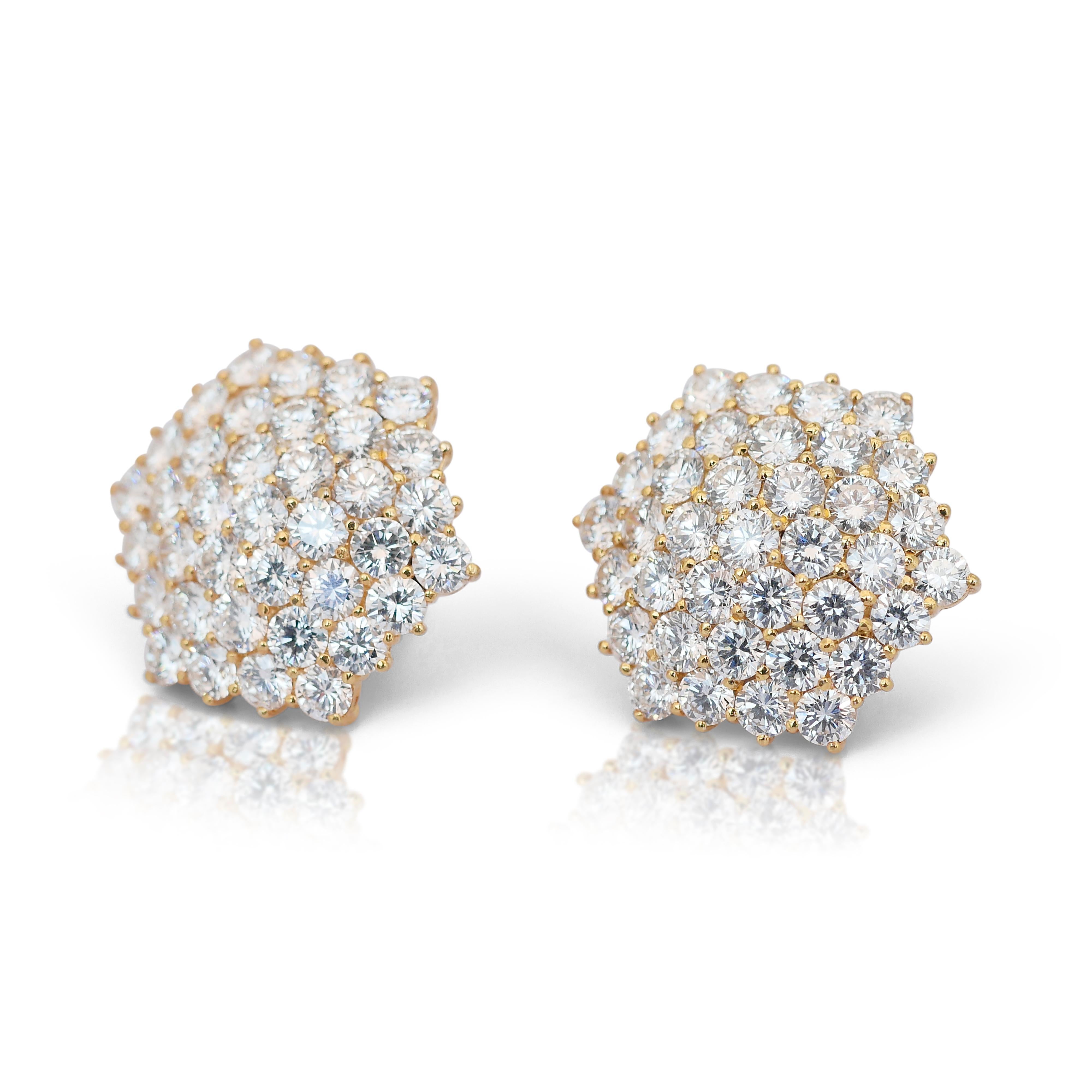 Donna Orecchini con diamanti Luminous da 16,73 carati in oro giallo 14k - certificati IGI in vendita