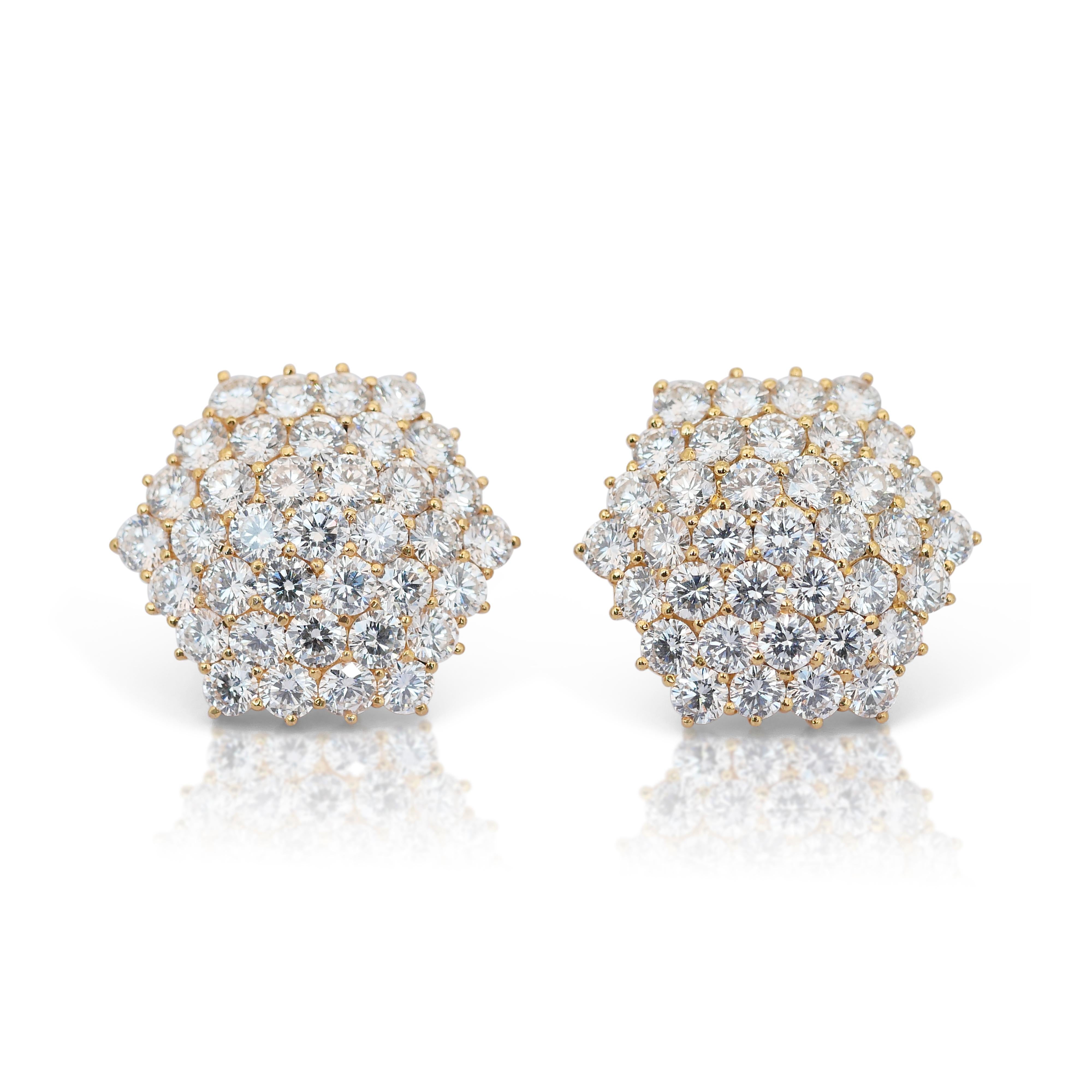 Orecchini con diamanti Luminous da 16,73 carati in oro giallo 14k - certificati IGI in vendita 4