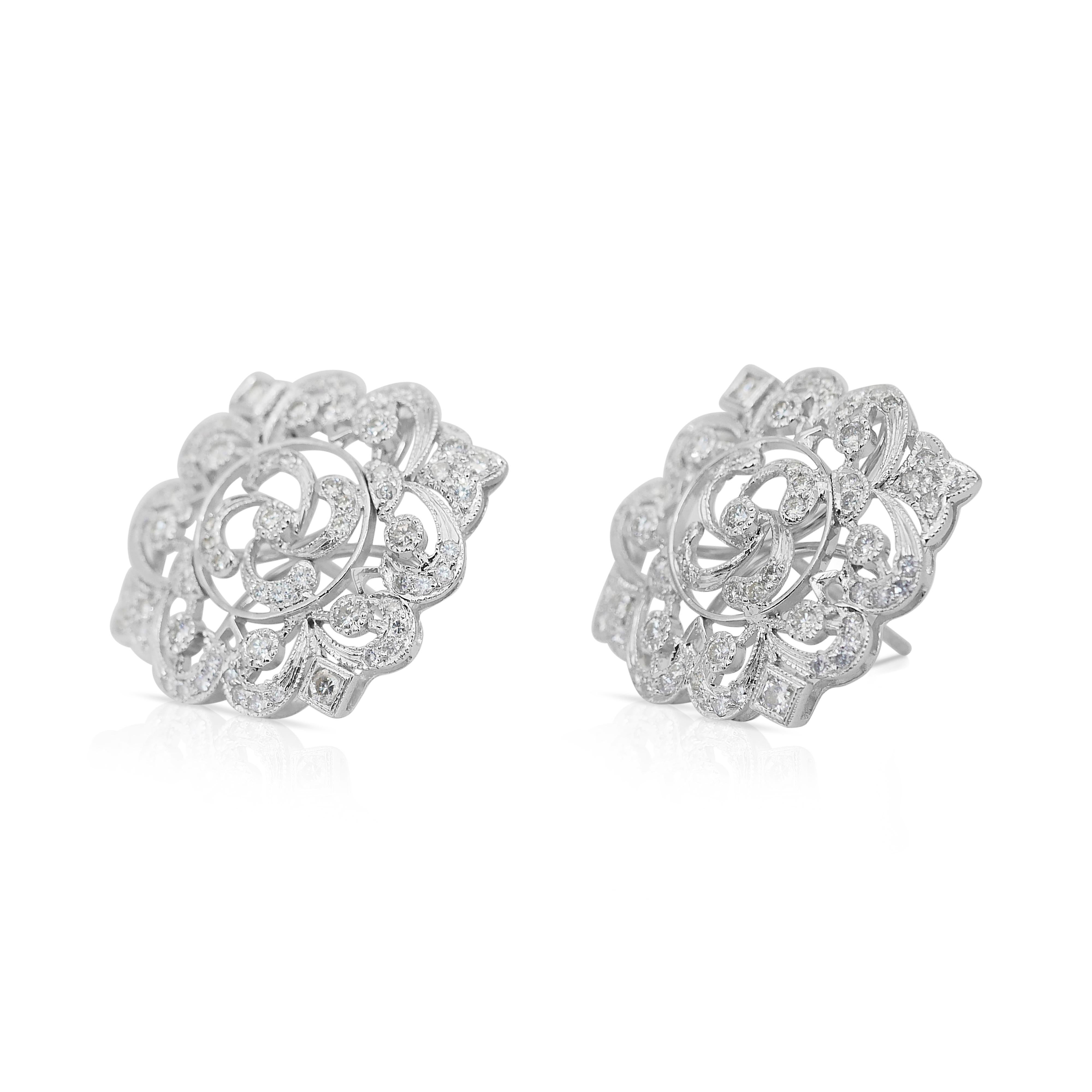 Orecchini con diamanti Luminous da 1,73 carati in oro bianco 14 carati - certificati IGI In condizioni Nuovo in vendita a רמת גן, IL