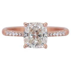 Luminous 1.78ct Diamonds Pave Ring in 18k Rose Gold - IGI Certified