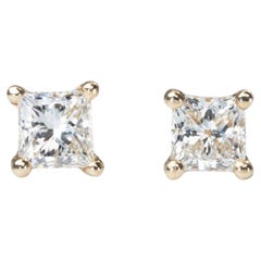 Luminous 1.80ct Diamond Stud Earrings in 18k Yellow Gold - GIA Certified Luminous 1.80ct Diamond Stud Earrings in 18k Yellow Gold - GIA Certified