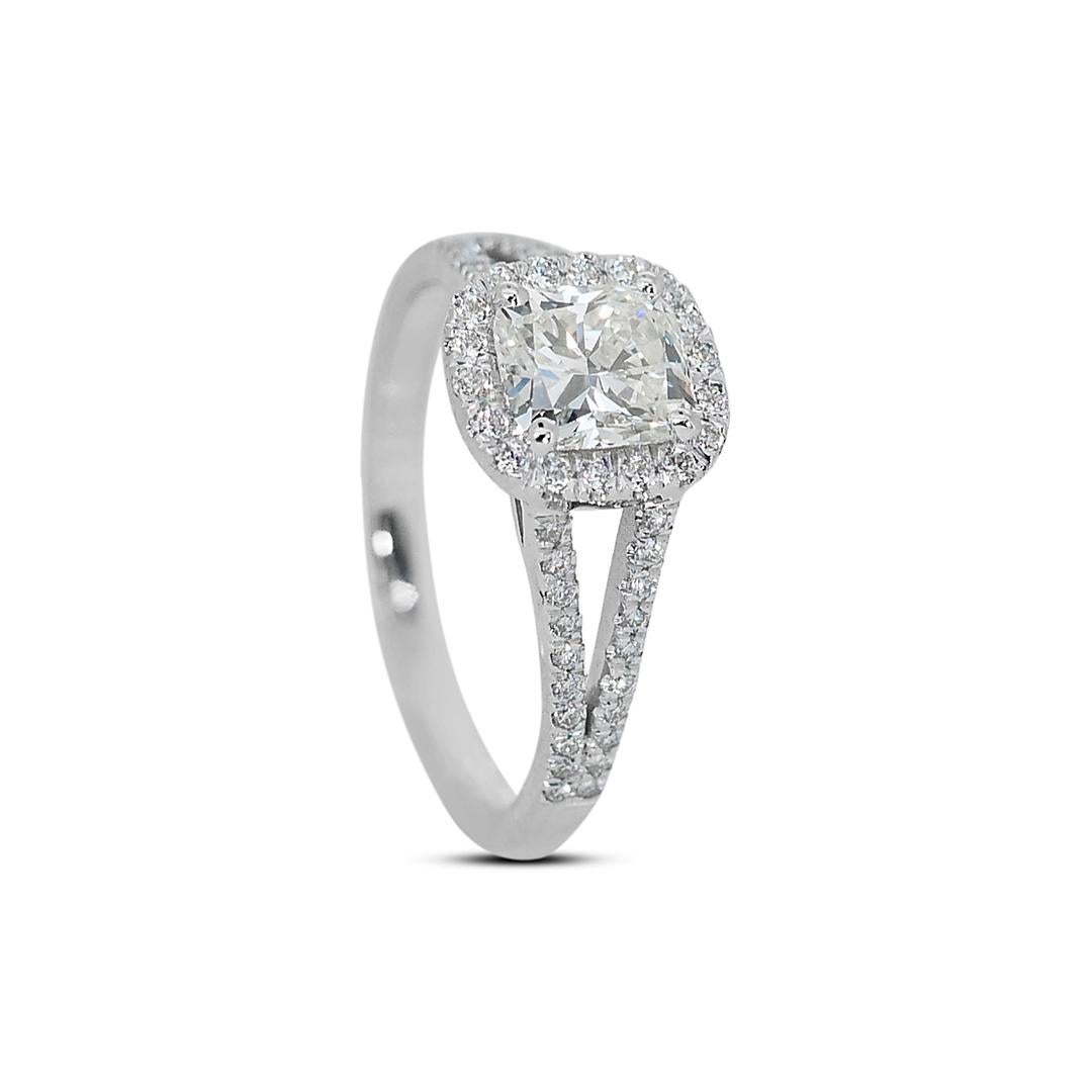 Brilliant Cut Luminous 18K White Gold Ideal Cut Infinity Natural Diamond Ring w/1.82ct- IGI  For Sale