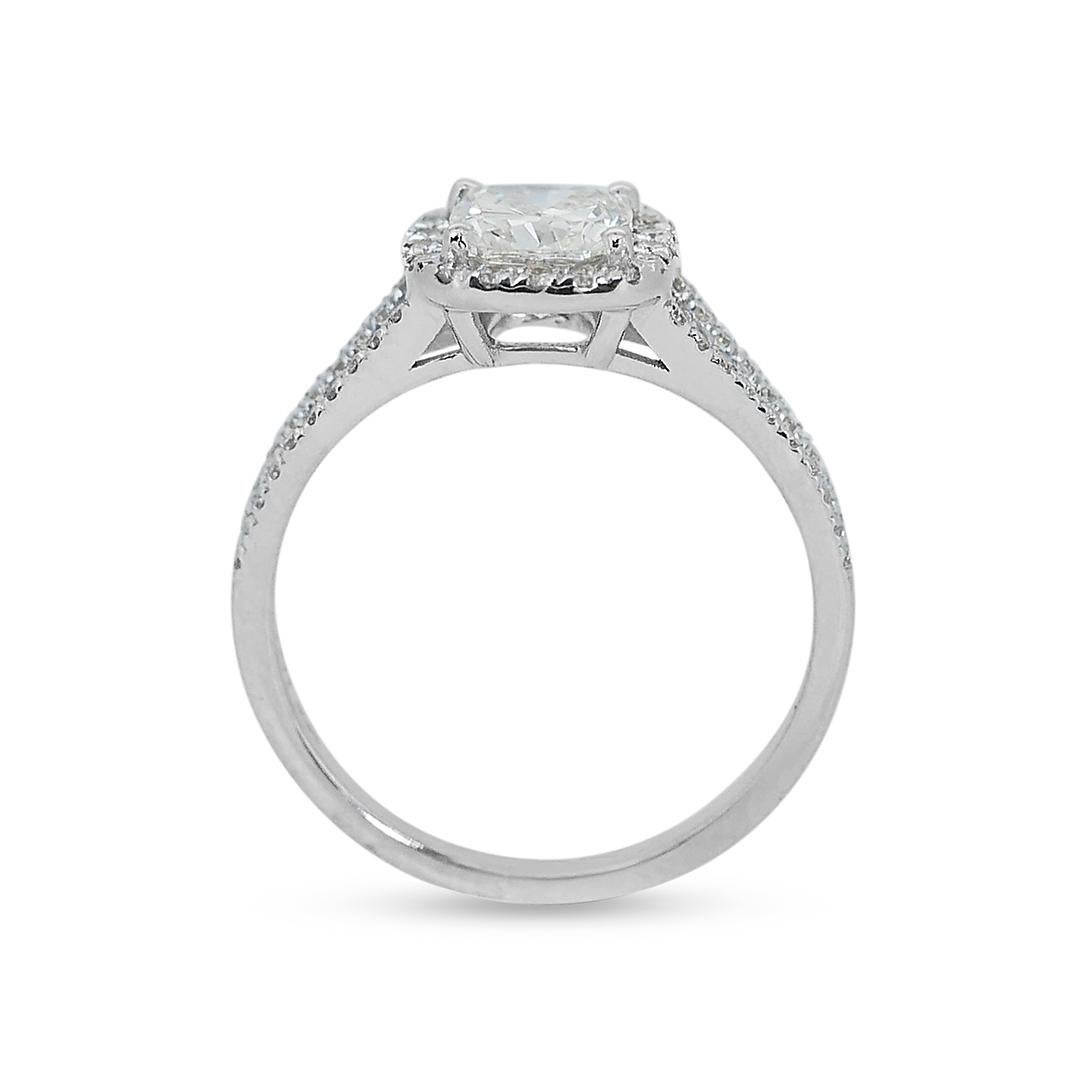 Women's Luminous 18K White Gold Ideal Cut Infinity Natural Diamond Ring w/1.82ct- IGI  For Sale