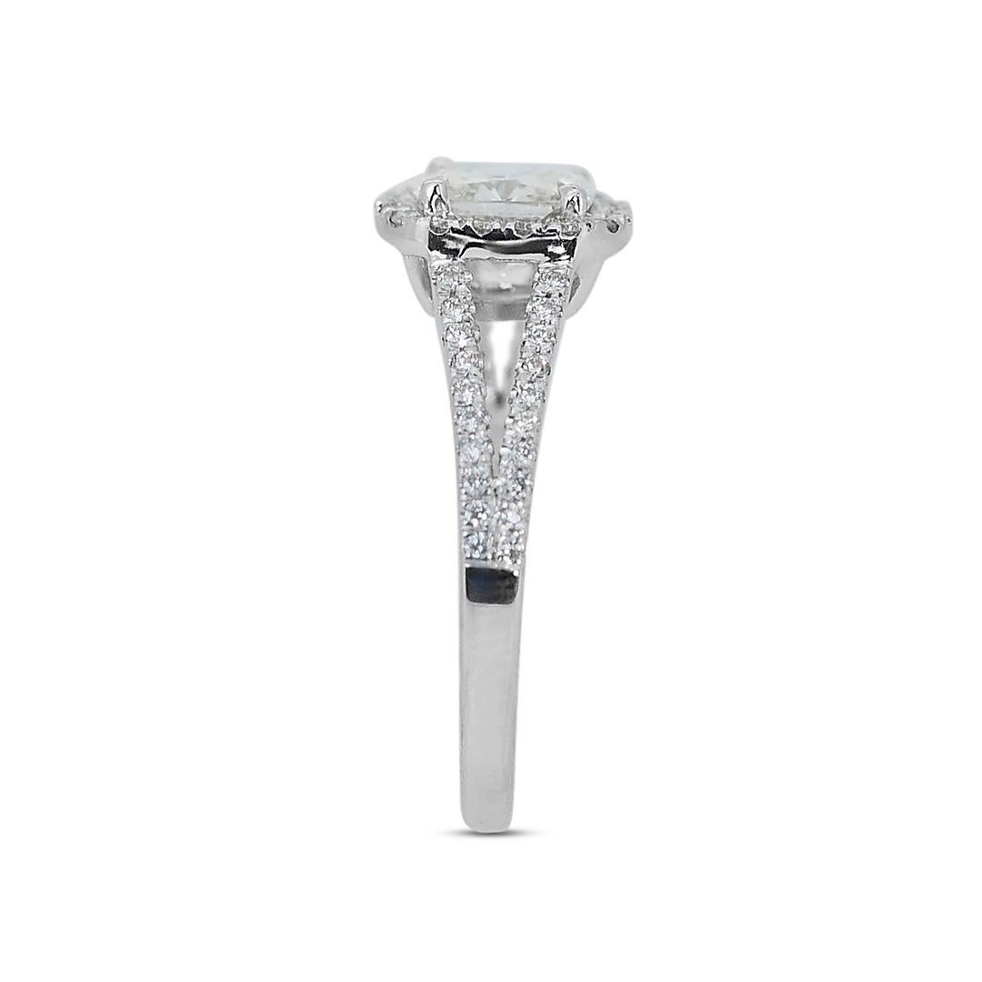 Luminous 18K White Gold Ideal Cut Infinity Natural Diamond Ring w/1.82ct- IGI 1