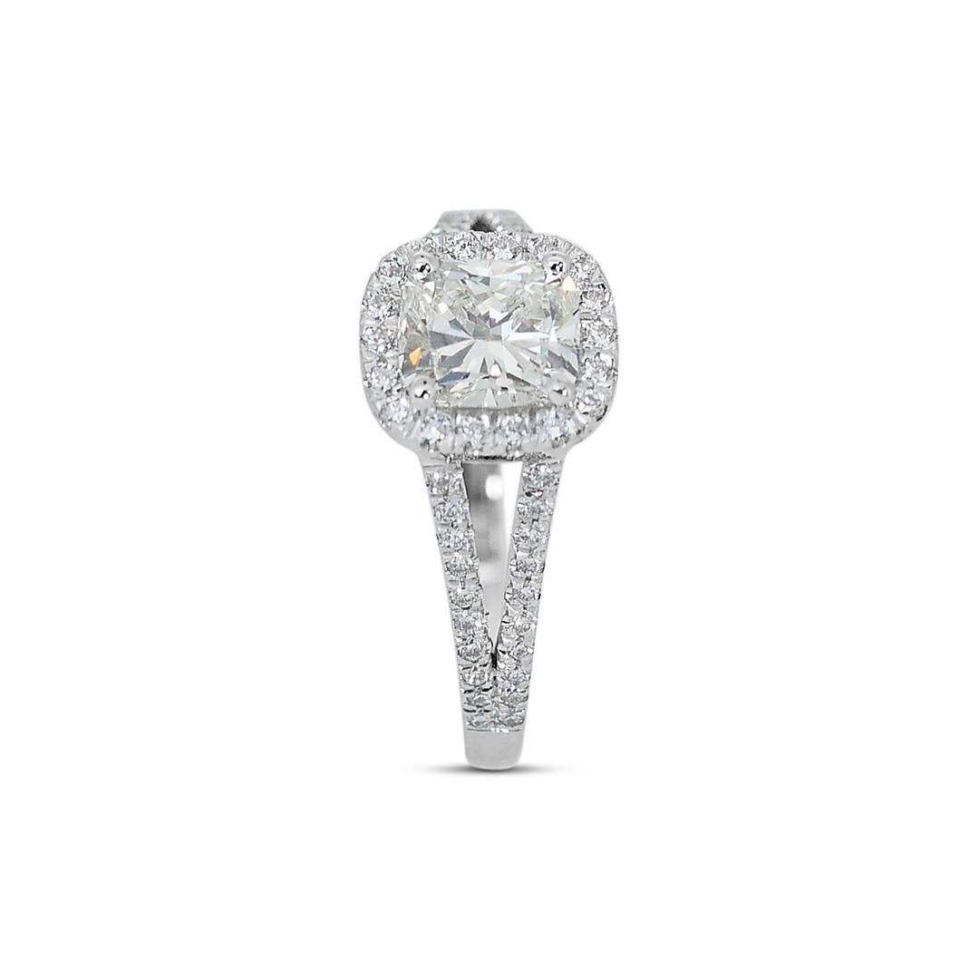 Luminous 18K White Gold Ideal Cut Infinity Natural Diamond Ring w/1.82ct- IGI 2