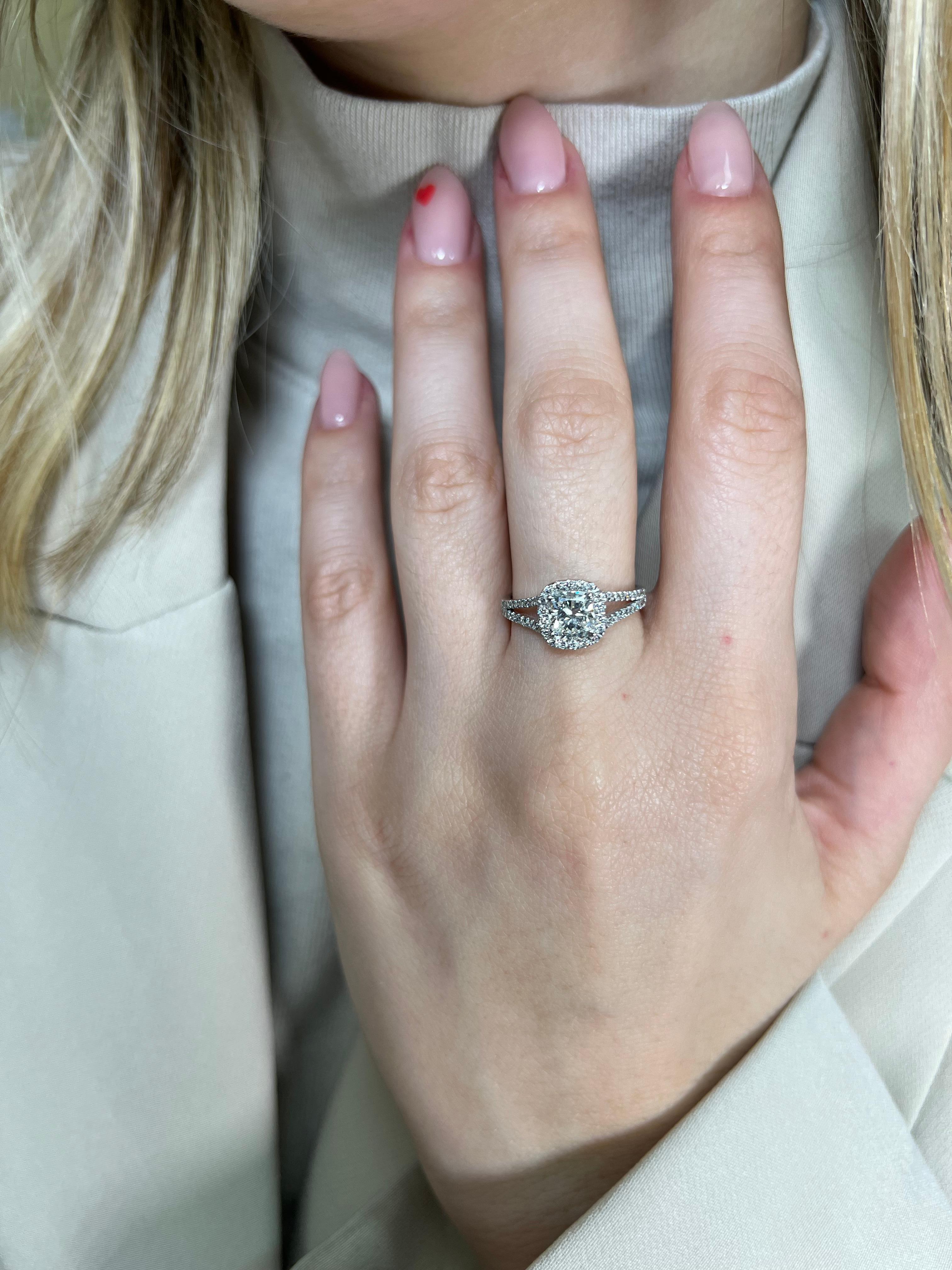 Luminous 18K White Gold Ideal Cut Infinity Natural Diamond Ring w/1.82ct- IGI 3