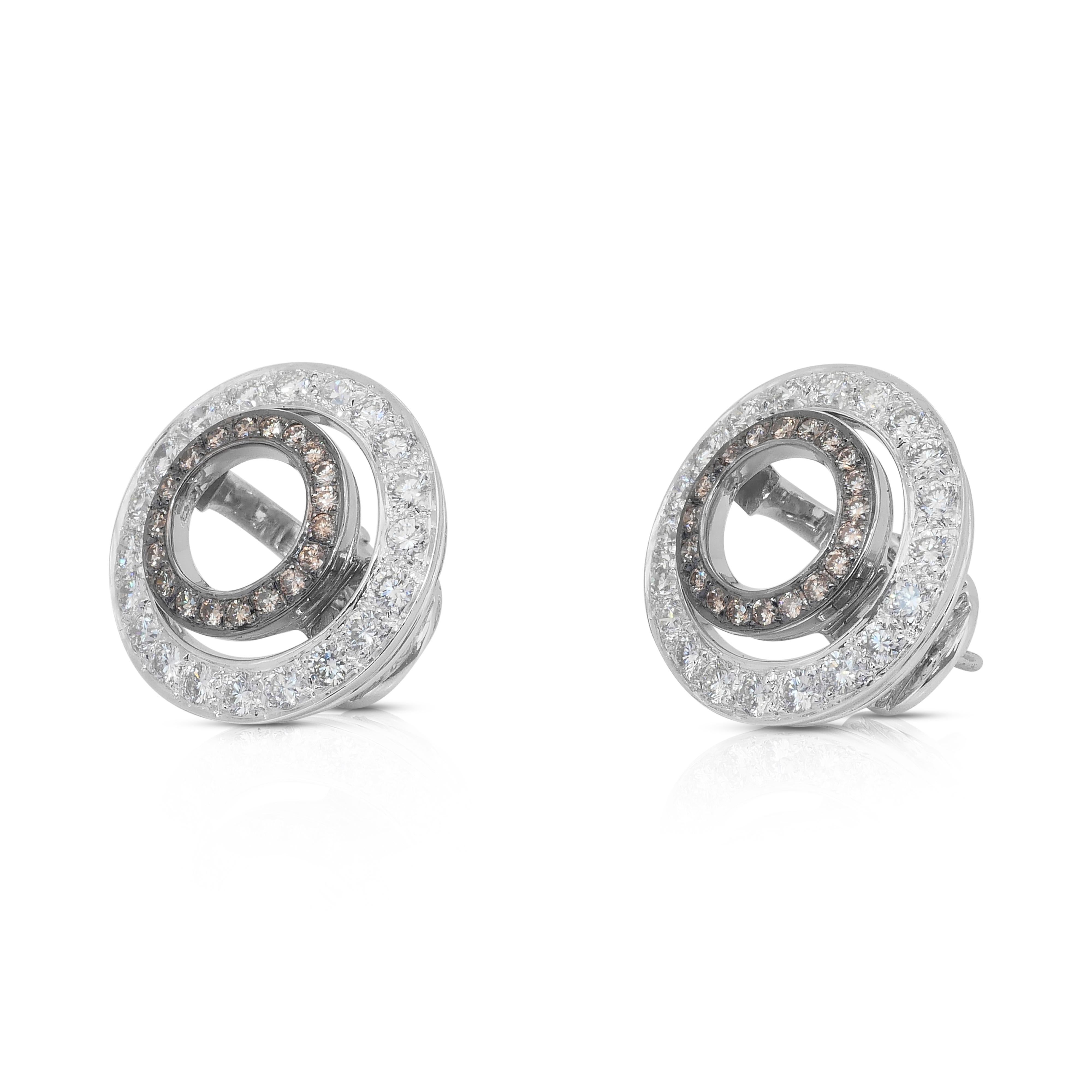Orecchini con diamanti Luminous da 1,98ct in oro bianco 18k - certificati IGI in vendita 1