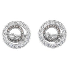 Boucles d'oreilles lumineuses en or blanc 18 carats avec diamants de 1,98 carat certifiés IGI