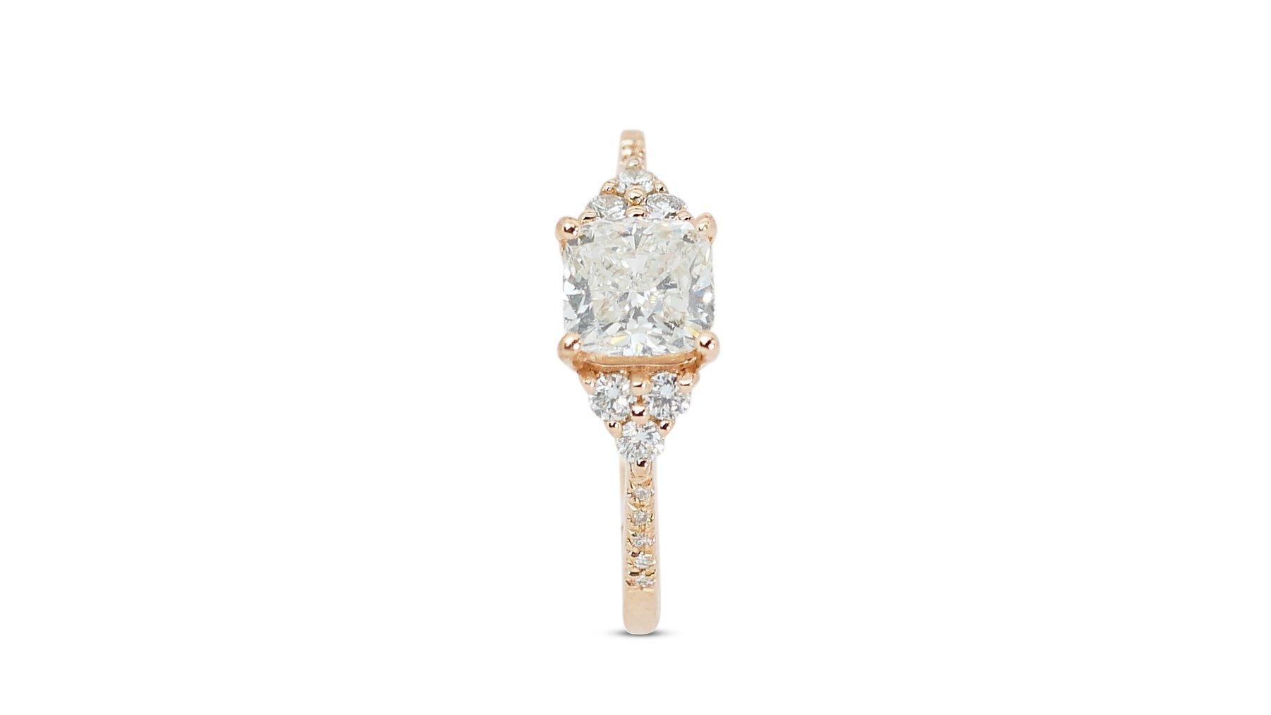 Luminous 1.98ct Diamonds Pave Ring in 18k Yellow Gold - GIA Certified For Sale 1