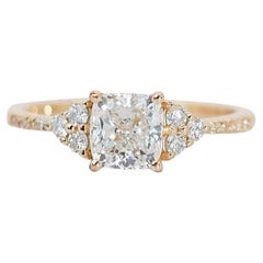 Luminous 1.98ct Diamonds Pave Ring in 18k Yellow Gold - GIA Certified