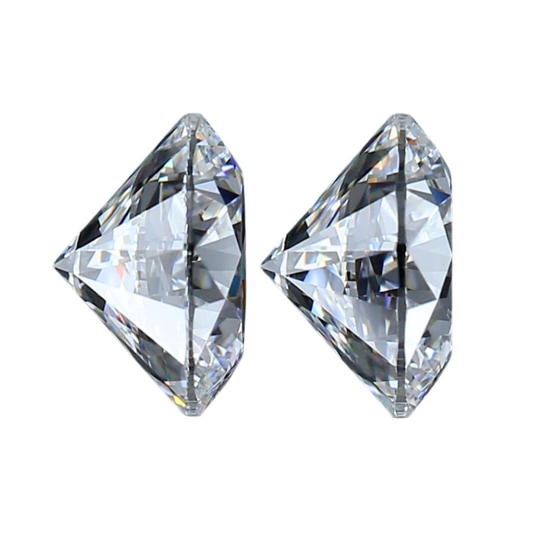 Luminous 2 pcs Ideal Cut Natural Diamonds w/2.00 ct - GIA Certified  In New Condition In רמת גן, IL