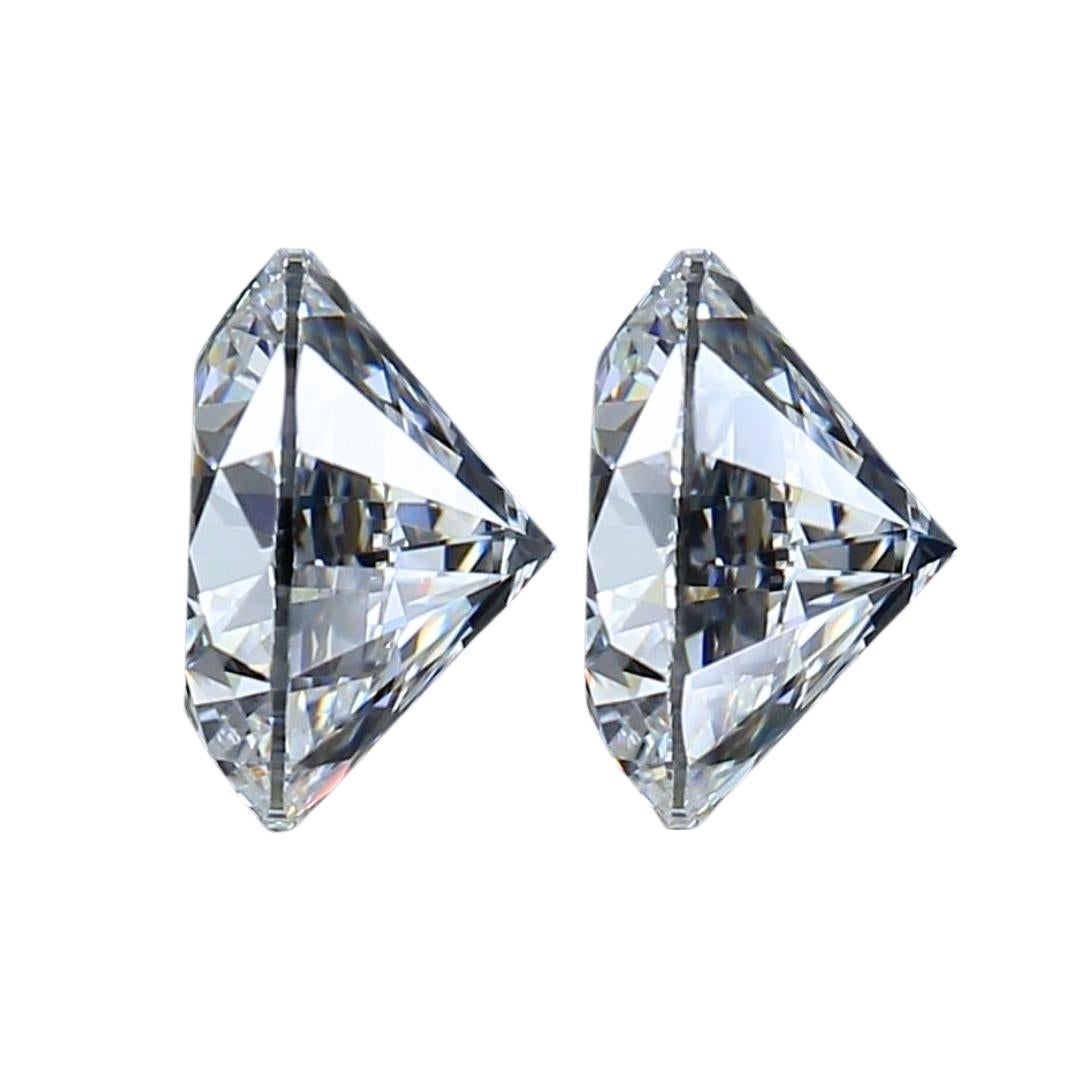 Women's Luminous 2 pcs Ideal Cut Natural Diamonds w/2.00 ct - GIA Certified 