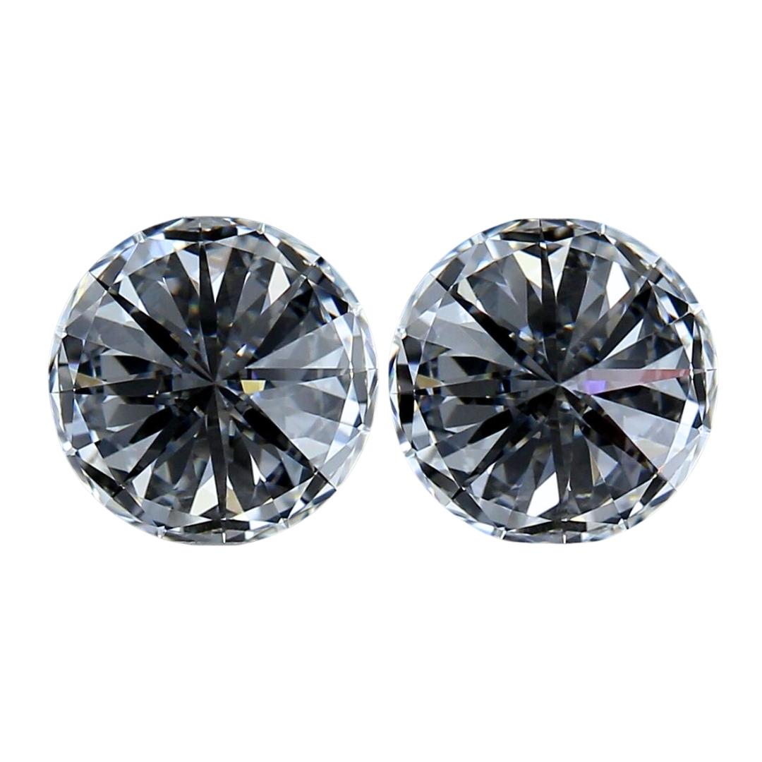 Luminous 2 pcs Ideal Cut Natural Diamonds w/2.00 ct - GIA Certified  1