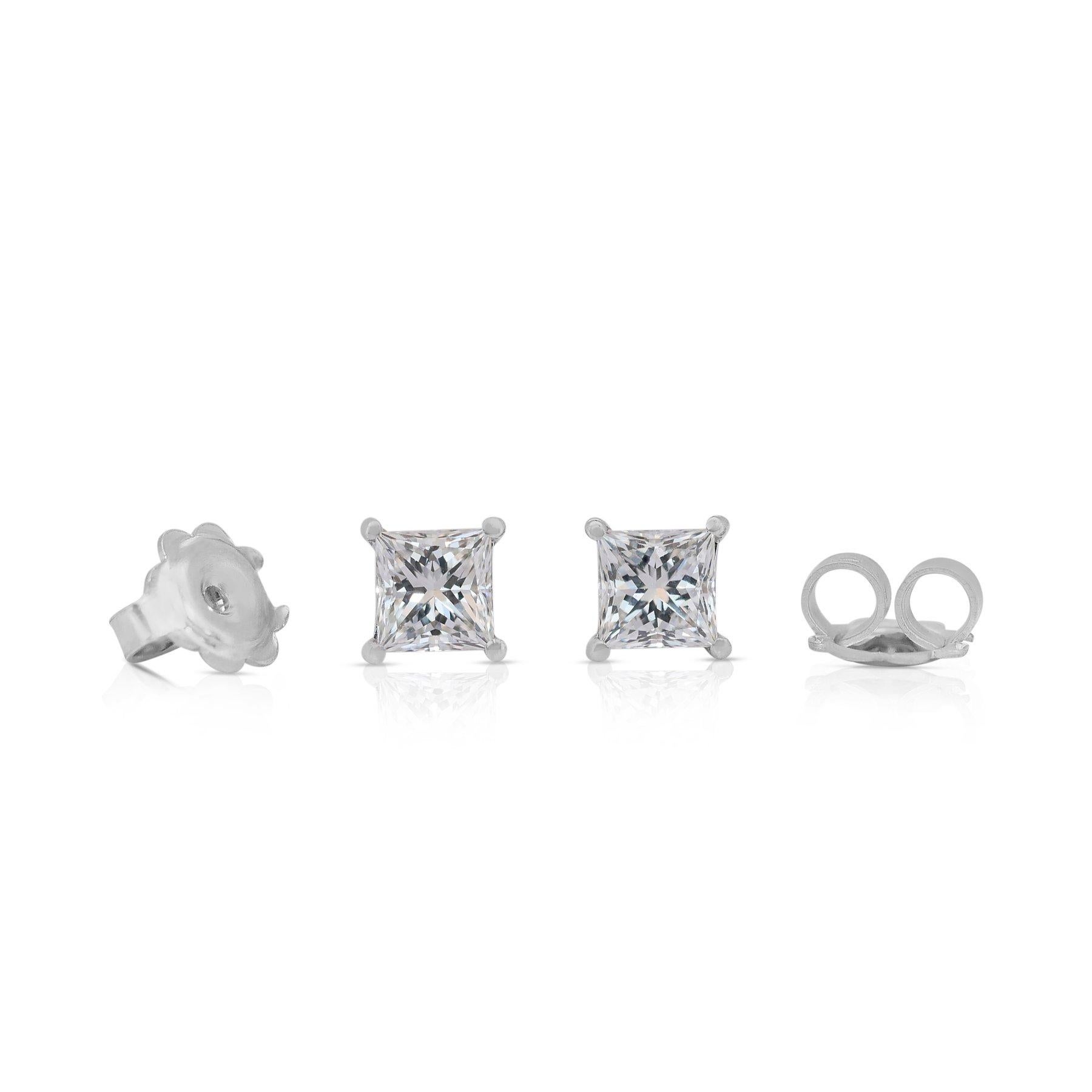 Luminous 2.01ct Diamonds Stud Earrings in 18k White Gold - GIA Certified 3