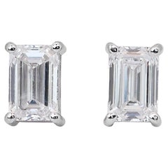 Luminous 2,01 Karat Diamanten Ohrstecker aus 18k Weißgold - GIA zertifiziert
