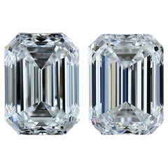 Luminous 2.01ct Ideal Cut Pair of Emerald Cut Diamonds - GIA Certified